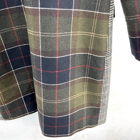 NVLT Grey and Green Mixed Glen Plaid Coat - Picture 8 of 12